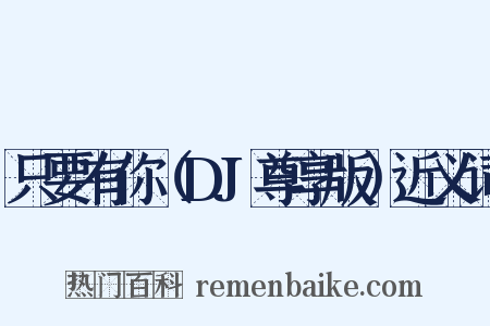 只要有你（DJ尊享版）近义词是什么意思的图片